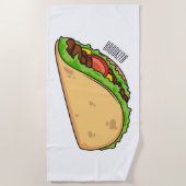 Serviette De Plage Illustration de dessin sur Taco (Devant)