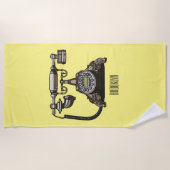 Serviette De Plage Illustration de dessin téléphonique (Devant)