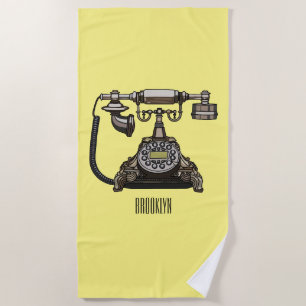 Serviette De Plage Illustration de dessin téléphonique
