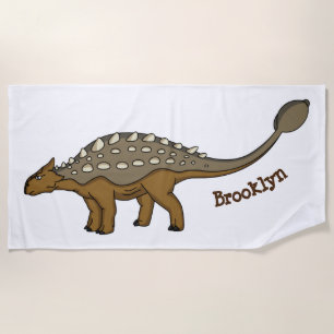 Serviette De Plage Illustration de dinosaure blindé Ankylosaurus