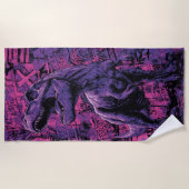 Serviette De Plage Illustration de dinosaure urbain graffiti T-Rex (Devant)