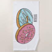 Serviette De Plage Illustration de Donut (Devant)