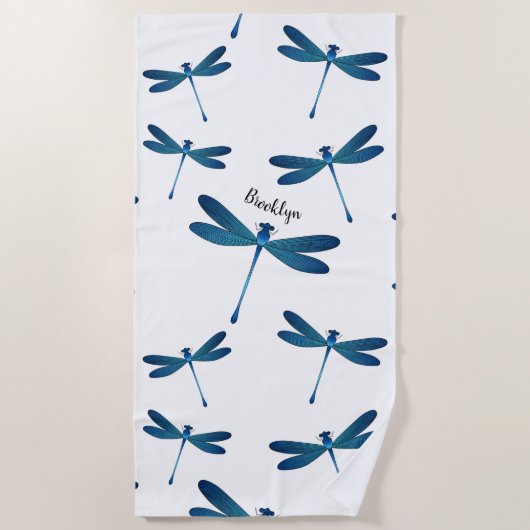 Serviette De Plage Illustration de dragonfly (Devant)