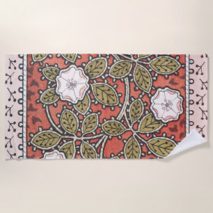 Serviette De Plage Illustration de fleur d'art de rose sauvage vintag