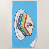 Serviette De Plage Illustration de gâteau arc-en-ciel (Devant)