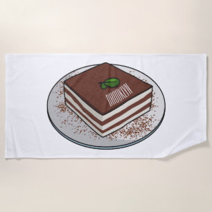 Serviette De Plage Illustration de gâteau de Tiramisu