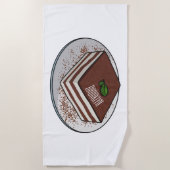 Serviette De Plage Illustration de gâteau de Tiramisu (Devant)