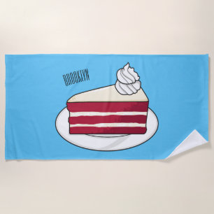 Serviette De Plage Illustration de gâteau en velours rouge