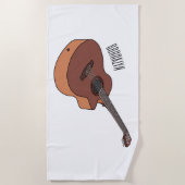 Serviette De Plage Illustration de guitare acoustique (Devant)