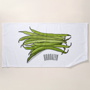Serviette De Plage Illustration de haricots verts