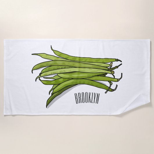 Serviette De Plage Illustration de haricots verts (Devant)