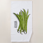 Serviette De Plage Illustration de haricots verts (Devant)