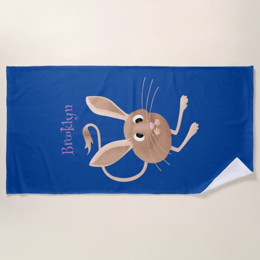 Serviette De Plage Illustration de jerboa aux longues oreilles (Devant)