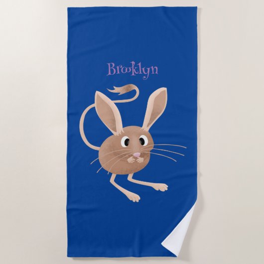 Serviette De Plage Illustration de jerboa aux longues oreilles (Devant)