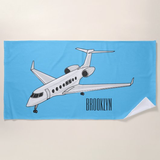 Serviette De Plage Illustration de jet privé (Devant)