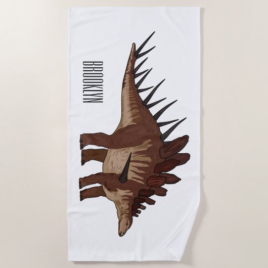Serviette De Plage Illustration de Kentrosaurus (Devant)