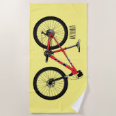 Serviette De Plage Illustration de la bande dessinée de vélo (Devant)