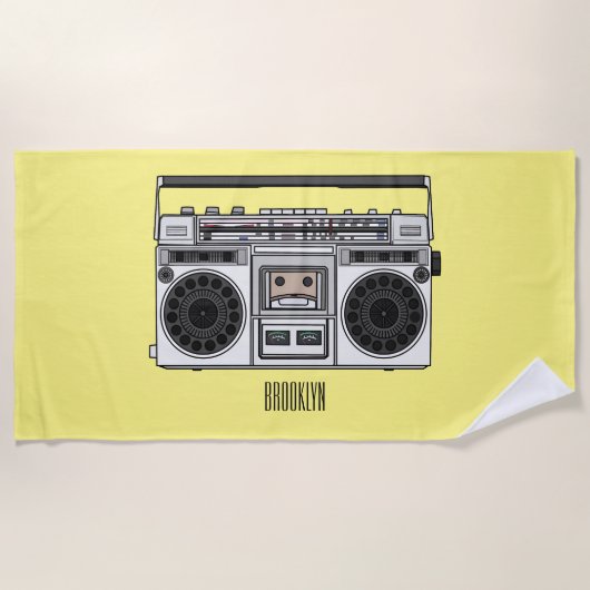Serviette De Plage Illustration de la bande dessinée radio (Devant)