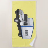Serviette De Plage Illustration de la caricature du camion-boîte (Devant)