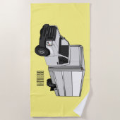 Serviette De Plage Illustration de la caricature du camion-boîte (Devant)