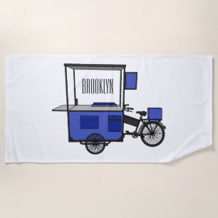 Serviette De Plage Illustration de la charrette alimentaire