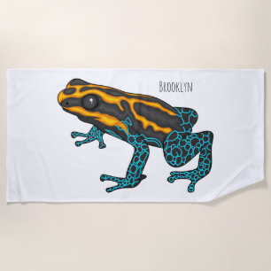 Serviette De Plage Illustration de la grenouille à fléchettes de pois