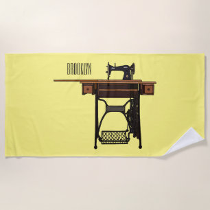 Serviette De Plage Illustration de la machine à coudre