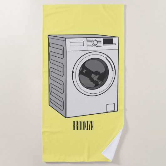 Serviette De Plage Illustration de la machine à laver (Devant)