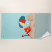 Serviette De Plage Illustration de la scène de plage de Bucket et Spa (Devant)