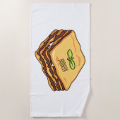 Serviette De Plage Illustration de Lasagna (Devant)