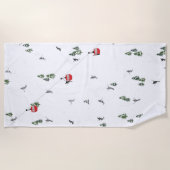 Serviette De Plage Illustration de l'ascenseur Ski Rouge (Devant)