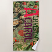 Serviette De Plage Illustration de l'esprit de Noël présent Scrooge (Devant)
