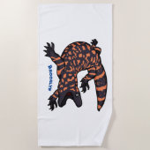 Serviette De Plage Illustration de lézard géant affamé (Devant)