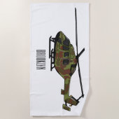 Serviette De Plage Illustration de l'hélicoptère de l'armée (Devant)