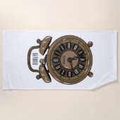 Serviette De Plage Illustration de l'horloge d'alarme (Devant)