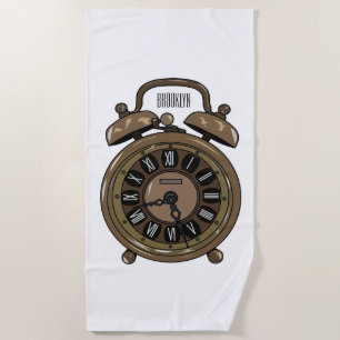 Serviette De Plage Illustration de l'horloge d'alarme