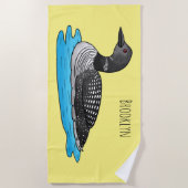 Serviette De Plage Illustration de Loon bird (Devant)