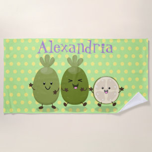 Serviette De Plage Illustration de mignonne guava feijoa