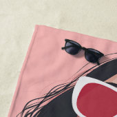 Serviette De Plage Illustration De Mode Femme Design Avec Lunettes De (En situation)