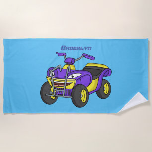 Serviette De Plage Illustration de moto Purple Quad