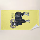 Serviette De Plage Illustration de mouflon, mouton (Devant)