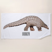 Serviette De Plage Illustration de Pangolin (Devant)