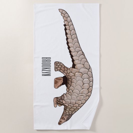 Serviette De Plage Illustration de Pangolin (Devant)