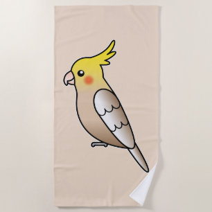 Serviette De Plage Illustration de perroquet cartoon cannelle mignon
