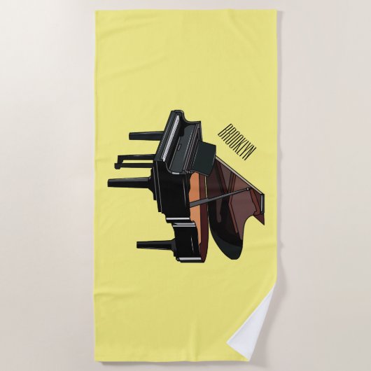 Serviette De Plage Illustration de piano (Devant)