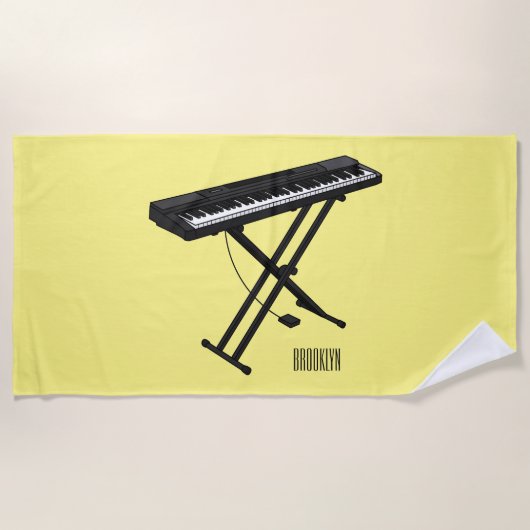 Serviette De Plage Illustration de piano clavier (Devant)