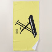 Serviette De Plage Illustration de piano clavier (Devant)