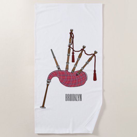 Serviette De Plage Illustration de pipes (Devant)