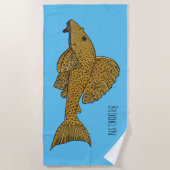 Serviette De Plage Illustration de poisson Pleco (Devant)