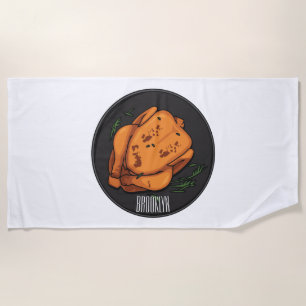 Serviette De Plage Illustration de poulet rôti